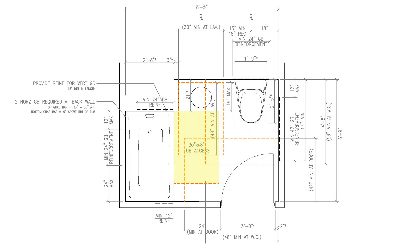 Bathroom design building regulations